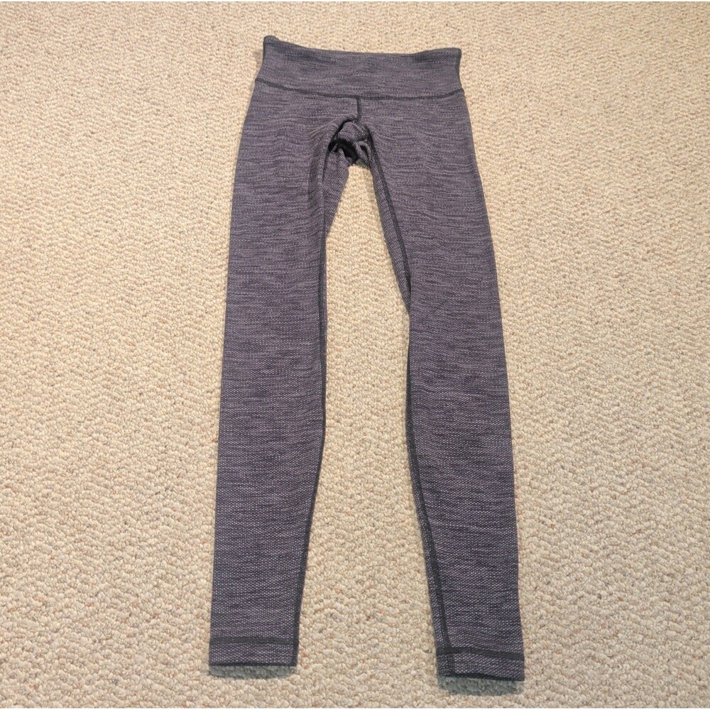 Lululemon Wunder Under Leggings Womens 2 Gray Athletic Workout Athleisure